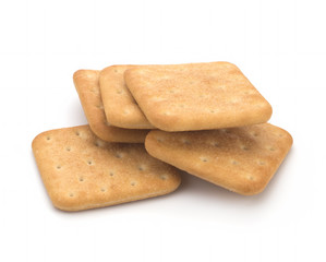 Cookies salted on a white background