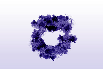 Colorful Ink in water isolated on white background. Rainbow of colors. Color mixed painting fog. Color explosion.