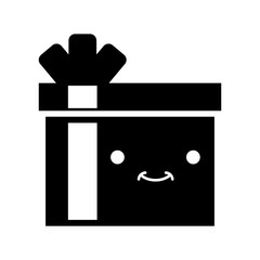 giftbox present kawaii character vector illustration design
