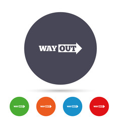 Way out right sign icon. Arrow symbol.