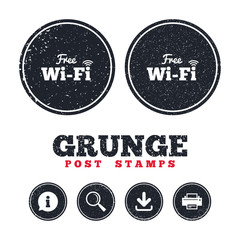 Free wifi sign. Wifi symbol. Wireless Network.