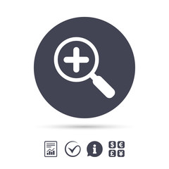 Obraz premium Magnifier glass sign icon. Zoom tool. Navigation.