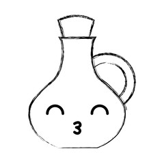 oil jar spa bottle kawaii character vector illustration design
