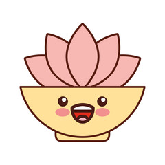 natural flower spa kawaii character vector illustration design