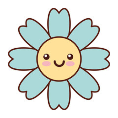natural flower spa kawaii character vector illustration design