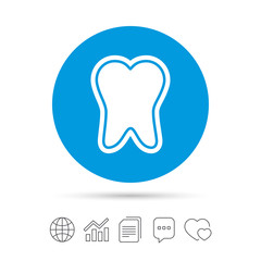 Tooth enamel protection sign icon. Dental care symbol.