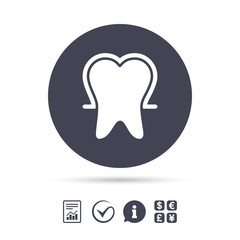 Tooth enamel protection sign icon. Dental care symbol.