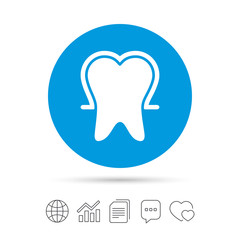 Tooth enamel protection sign icon. Dental care symbol.
