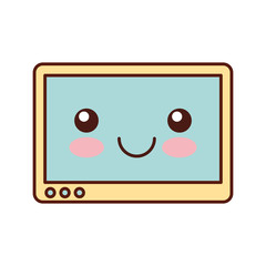tablet device kawaii character vector illustration design