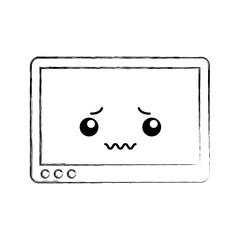tablet device kawaii character vector illustration design