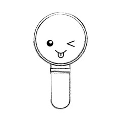 search magnifying glass kawaii character vector illustration design