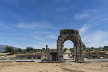 Ruinas de la antigua ciudad romana de C&aacute;parra en la comunidad de Extremadura, Espa&ntilde;a