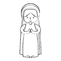 mary virgin manger character vector illustration design