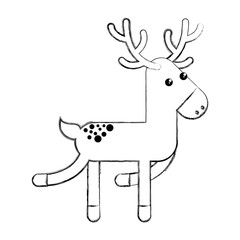 cute reindeer christmas icon vector illustration design