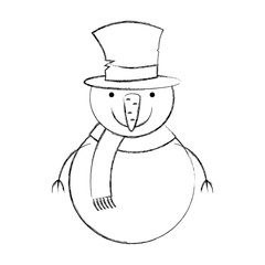 snowman christmas character icon vector illustration design