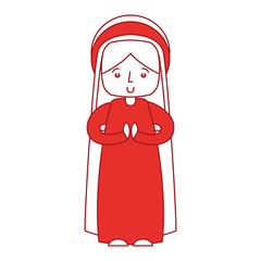 mary virgin manger character vector illustration design