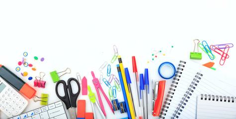 Fototapeta Office - school supplies on white background obraz