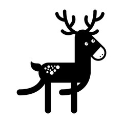cute reindeer christmas icon vector illustration design