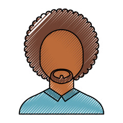 black man with afro vector illustration design