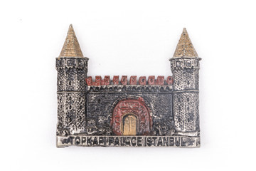 Obraz premium Topkapi Palace of Turkey fridge magnet on a white background