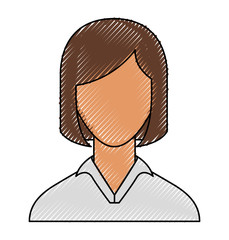 young woman avatar character vector illustration design