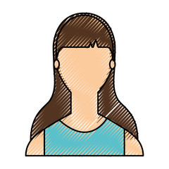 young woman avatar character vector illustration design
