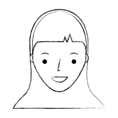 young woman avatar character vector illustration design