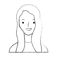 young woman avatar character vector illustration design