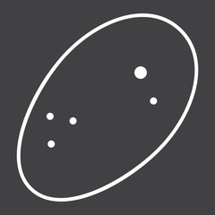 Potato line icon, vegetable and diet, vector graphics, a linear pattern on a black background, eps 10.