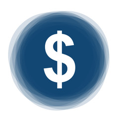 Abstract round button - dollar sign