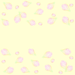 Abstract petal floral pink. flower lined art hand-drawn. wave wavy hair nature colorful vintage. card greeting flowers background. element for design.