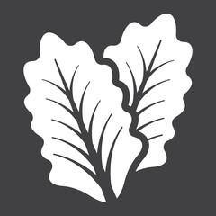Lettuce solid icon, vegetable and salad leaf, vector graphics, a glyph pattern on a black background, eps 10.