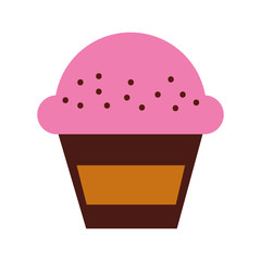 cup cake sweet icon vector illustration design