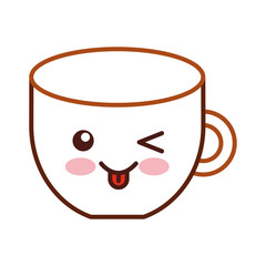 coffee cup kawaii character vector illustration design