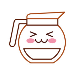 coffee teapot kawaii character vector illustration design
