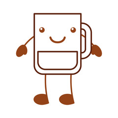 coffee cup kawaii character vector illustration design