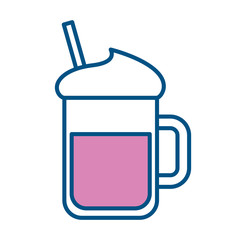 iced coffee glass icon vector illustration design