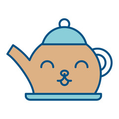 coffee teapot kawaii character vector illustration design