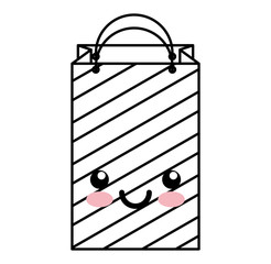 paper shopping bag kawaii character vector illustration design