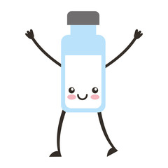 milk bottle kawaii character vector illustration design