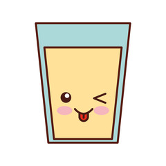 beverage glass kawaii character vector illustration design