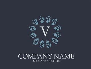 Abstract V Letter Monogram Elegant Logo Design