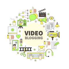 Vector illustration for digital video blog. 
