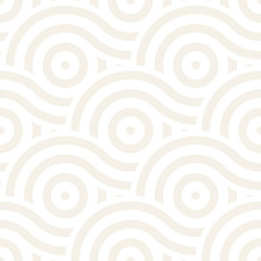 Vector seamless geometric pattern composed with circles and lines. Modern stylish rounded stripes texture. Repeating abstract background