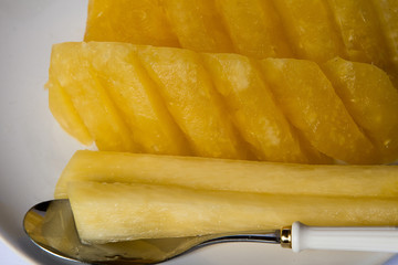 Pineapple piece isolated on white background