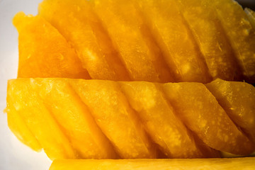 Pineapple piece isolated on white background