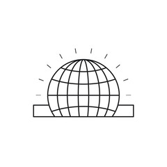 silhouette closeup flat globe earth world chart depositing in rectangular slot vector illustration