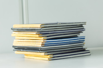 Many old books in a pile