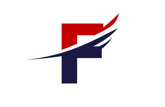 F Wing Swoosh Letter Logo