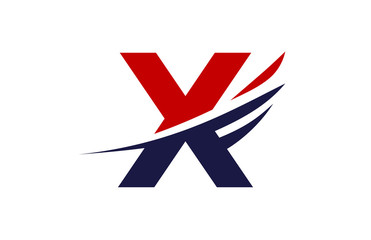 X wing swoosh letter logo